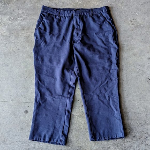 Universal Standard Navy Blue Cropped Cigarette Pants size 10/12 - Picture 2 of 8